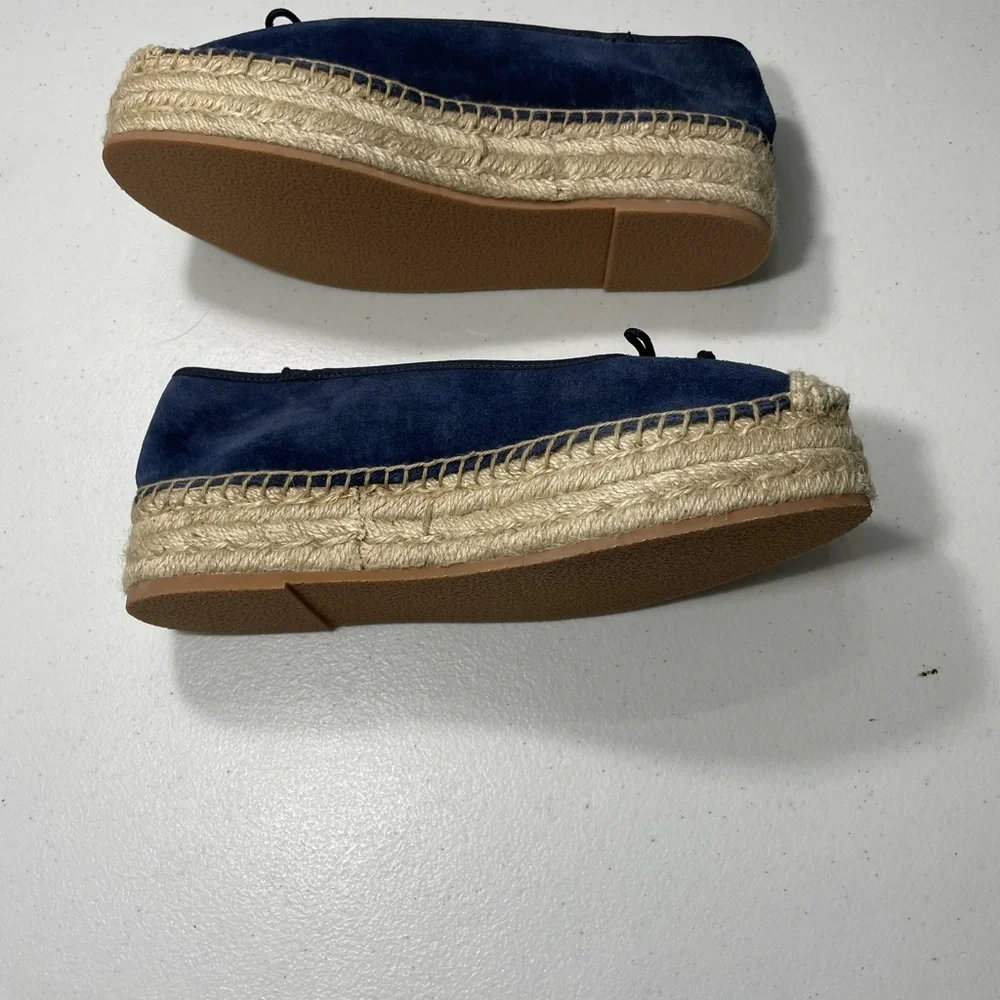 Talbots Blue Espadrille Flats with Bow Detail Size 7 SB-95